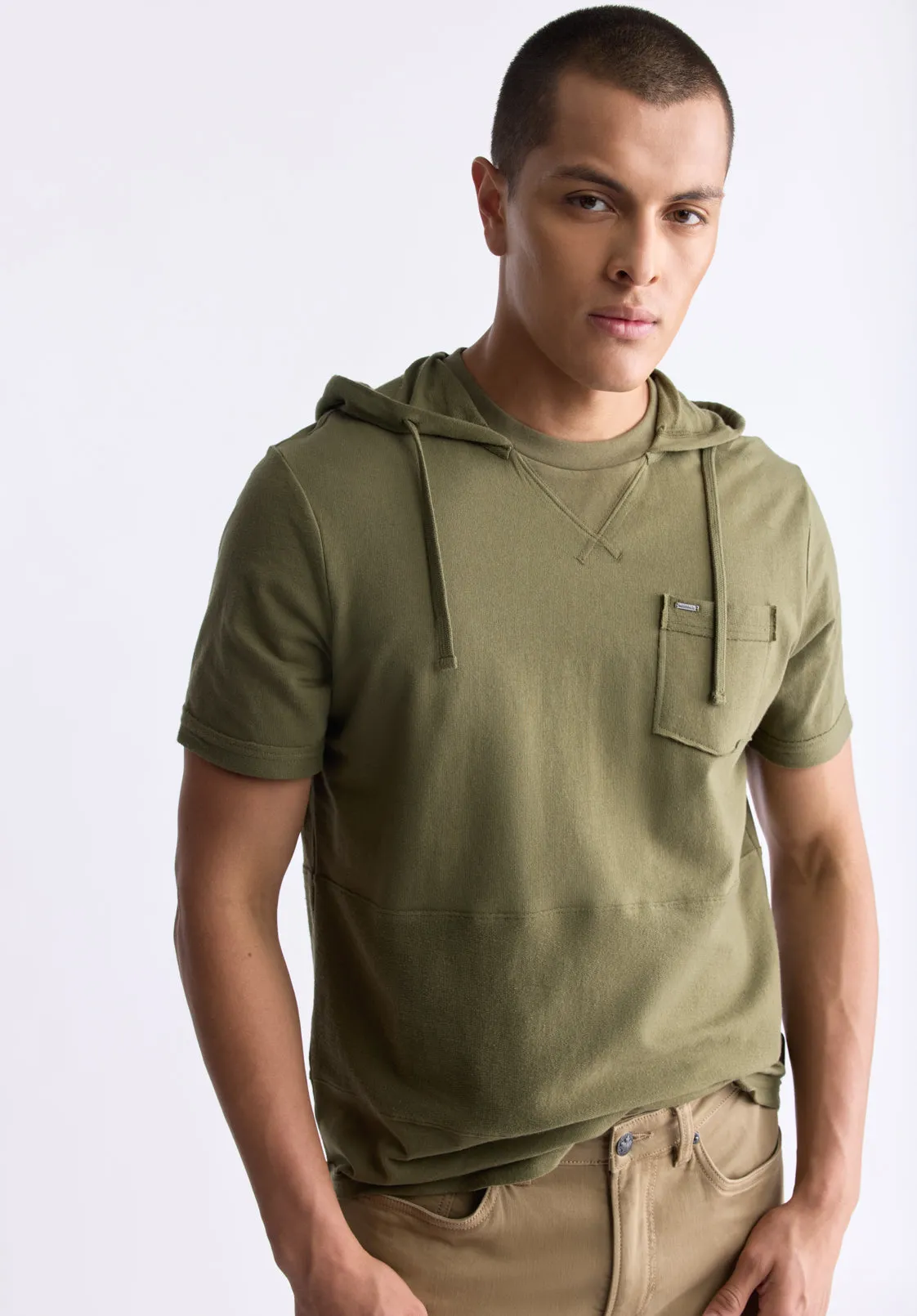 Katoni Men's Short-Sleeve Hooded T-Shirt, Burnt Olive - BM24524 sold by Buffalo David Bitton product image thumbnail 2