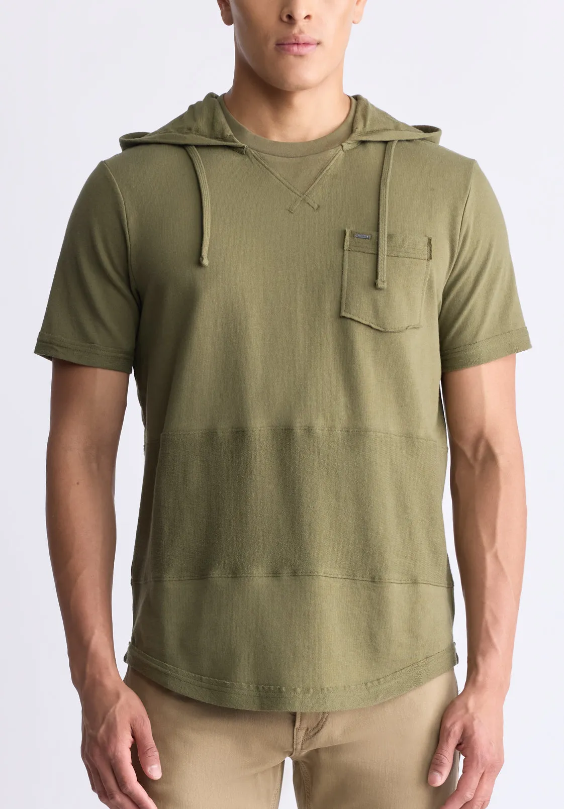 Katoni Men's Short-Sleeve Hooded T-Shirt, Burnt Olive - BM24524 sold by Buffalo David Bitton