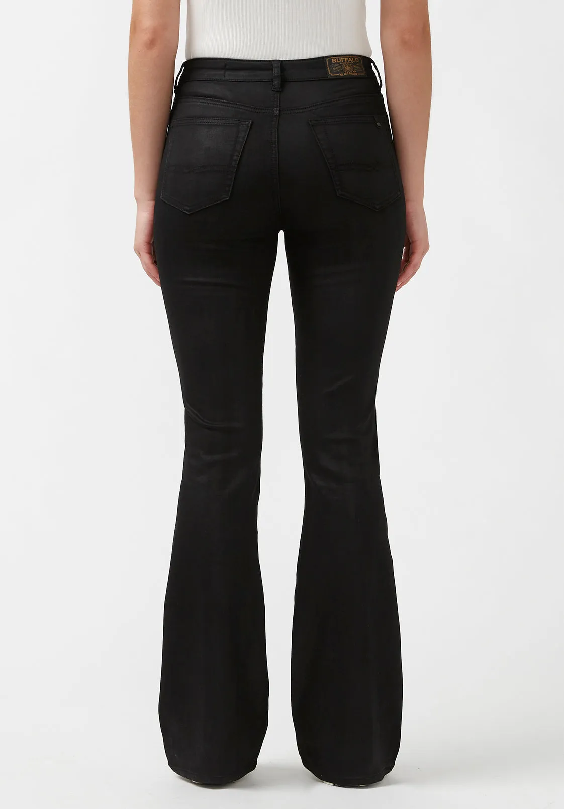 Joplin High Rise Flared Women's Coated Jeans in Black - BL15945 sold by Buffalo David Bitton product image thumbnail 3