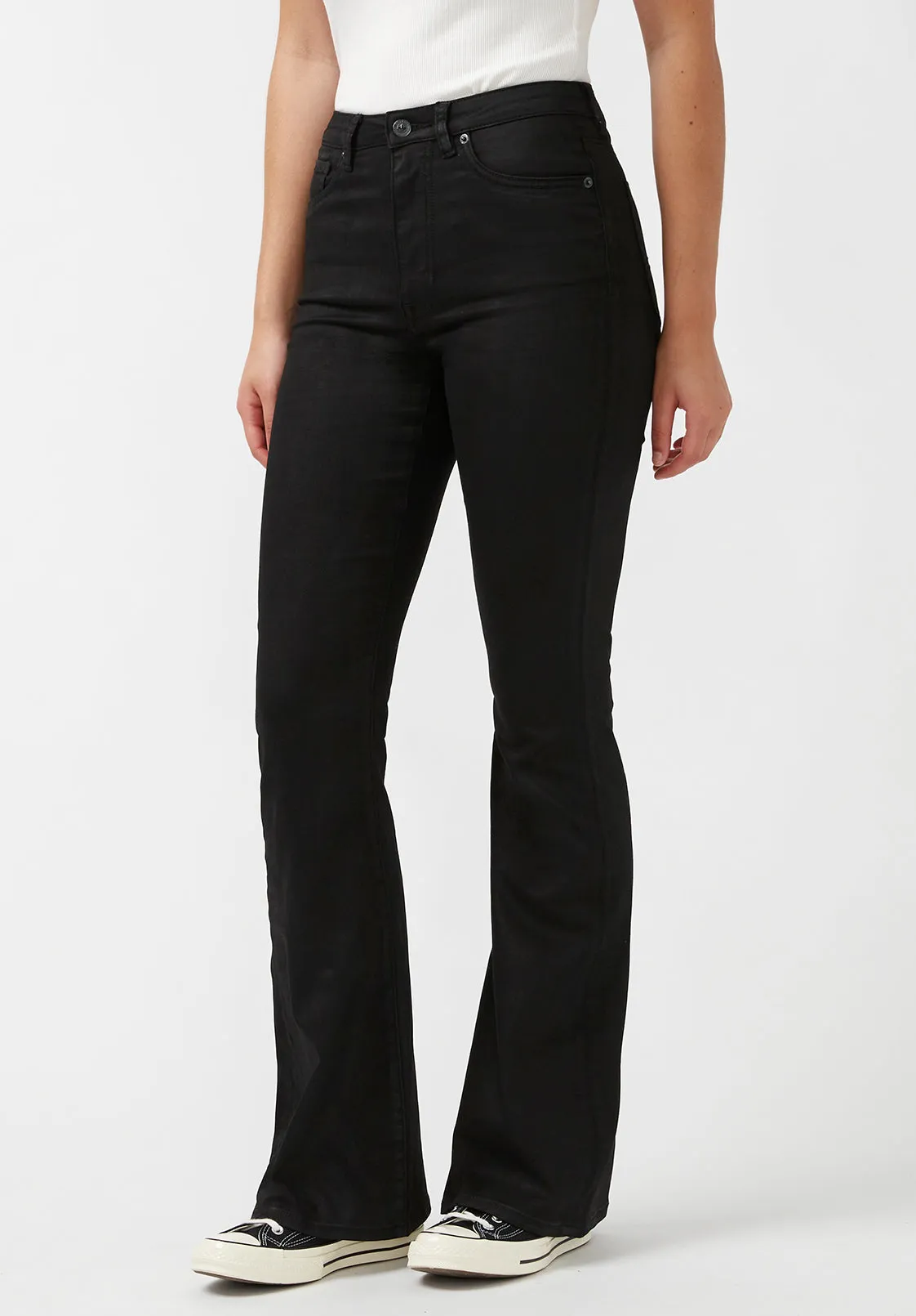 Joplin High Rise Flared Women's Coated Jeans in Black - BL15945 sold by Buffalo David Bitton product image thumbnail 2