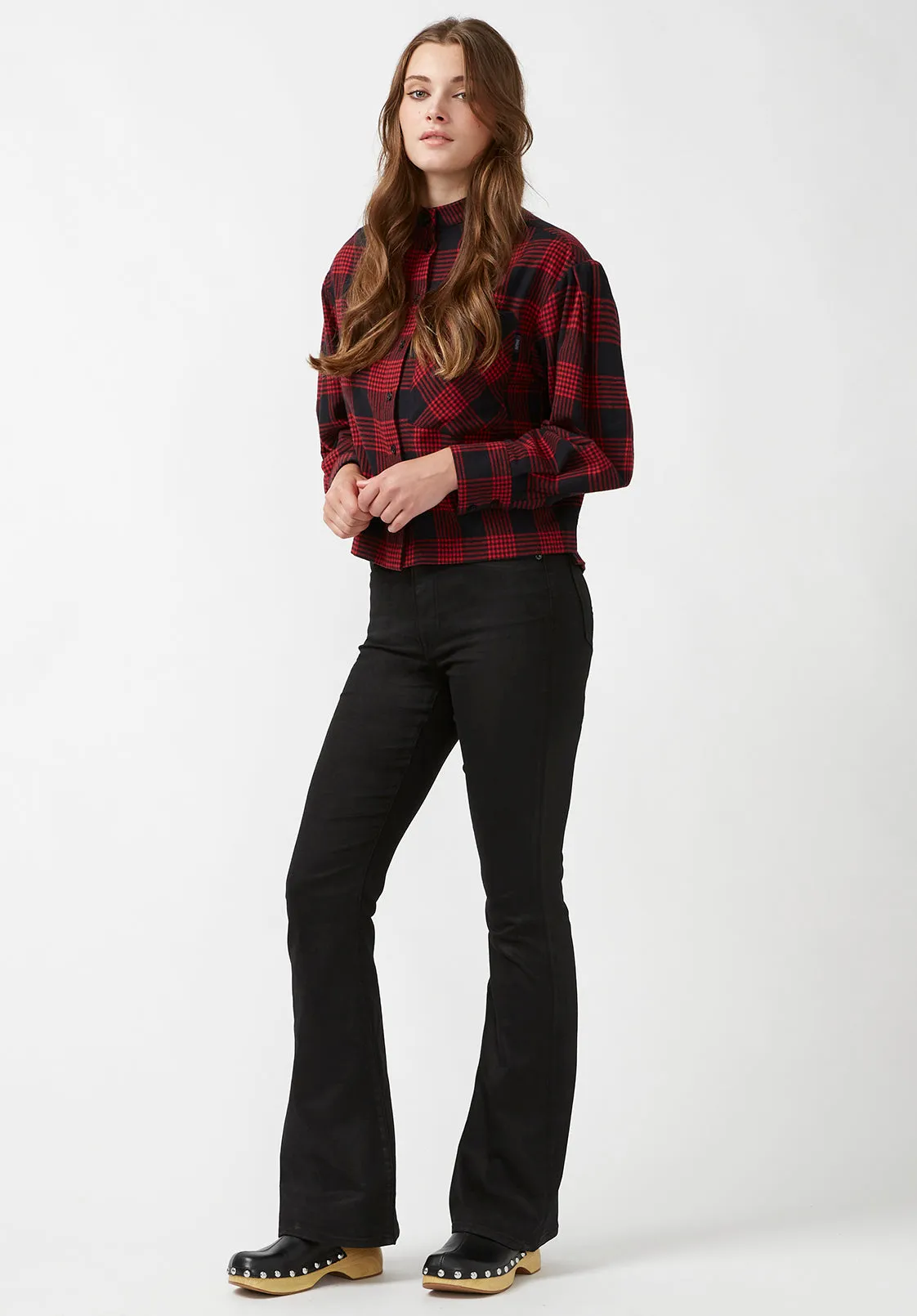 Joplin High Rise Flared Women's Coated Jeans in Black - BL15945 sold by Buffalo David Bitton product image thumbnail 4