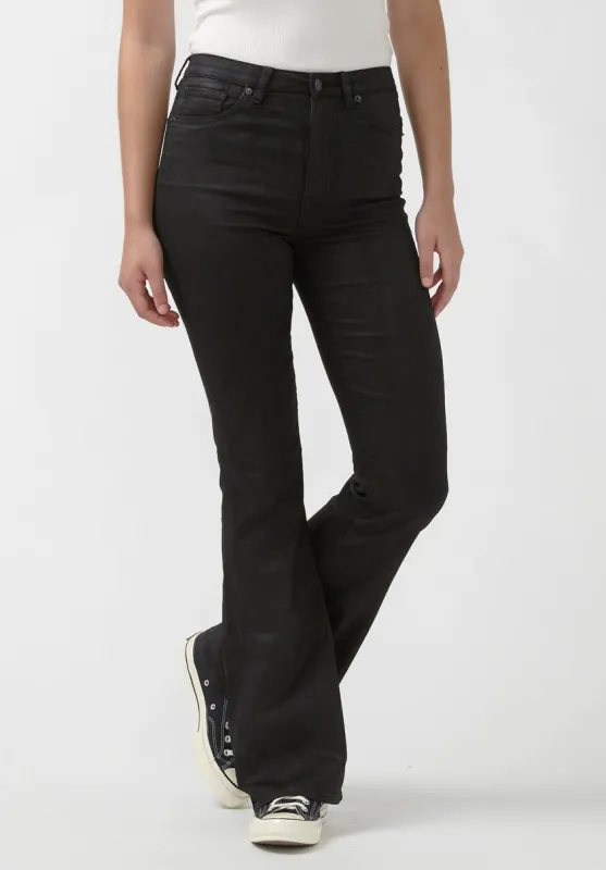 Joplin High Rise Flared Women's Coated Jeans in Black - BL15945 sold by Buffalo David Bitton