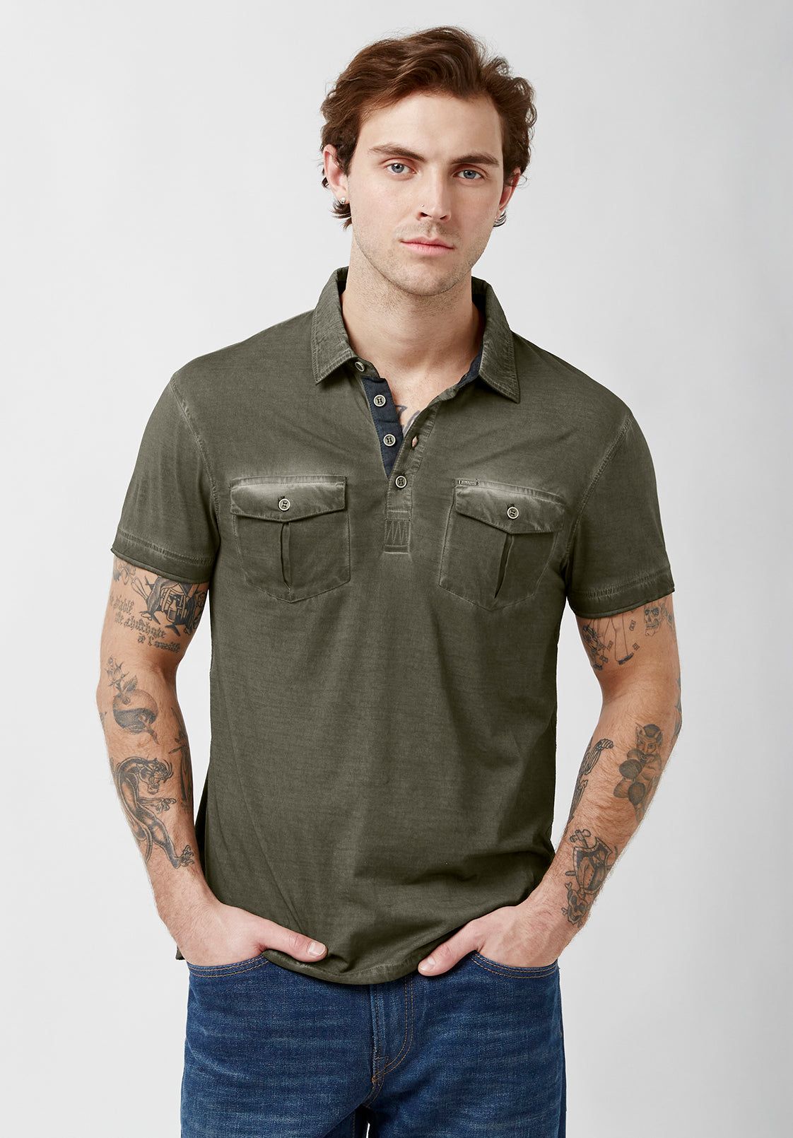 Kabad Fern Short-Sleeve Men’s Polo Top - BM23987 sold by Buffalo David Bitton product image thumbnail 3