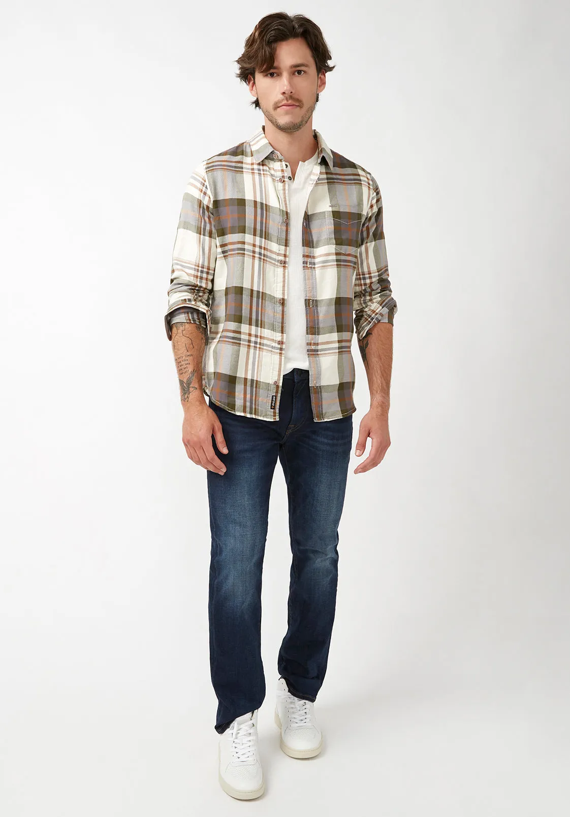 Sander Men's Long-Sleeve Shirt in Fern Plaid - BM24217 sold by Buffalo David Bitton product image thumbnail 5