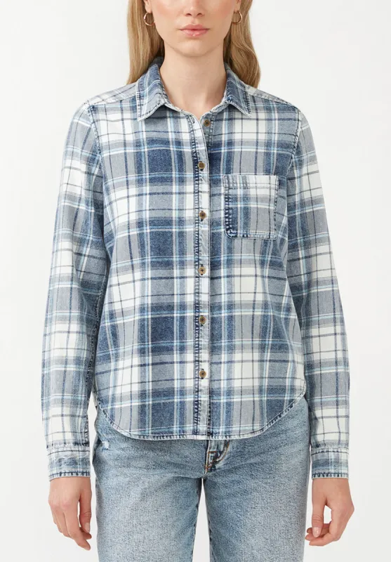Teresa Women's Button-Down Shirt Blue Plaid - WT0053F sold by Buffalo David Bitton