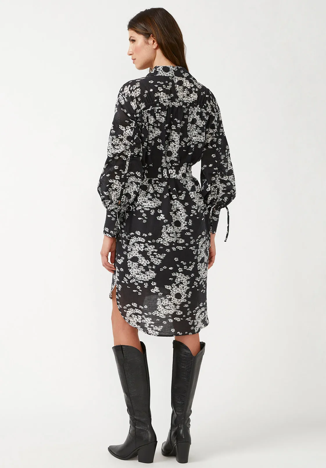 Janice Women's Shirt Dress in Black Floral Skull - WD0015F sold by Buffalo David Bitton product image thumbnail 2