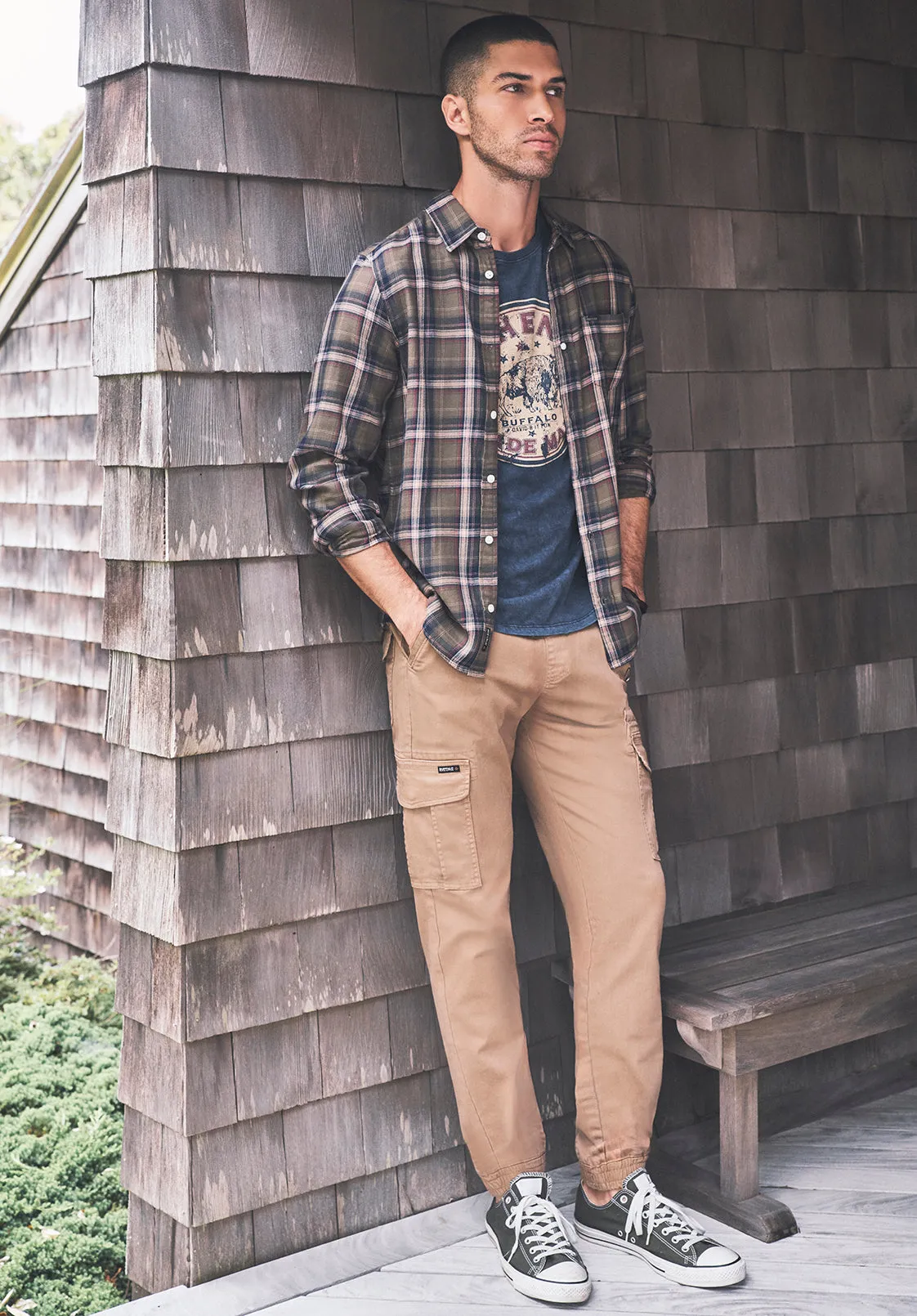 Sago Men’s Long-Sleeve Shirt in Olive Green Plaid - BM24029 sold by Buffalo David Bitton product image thumbnail 2