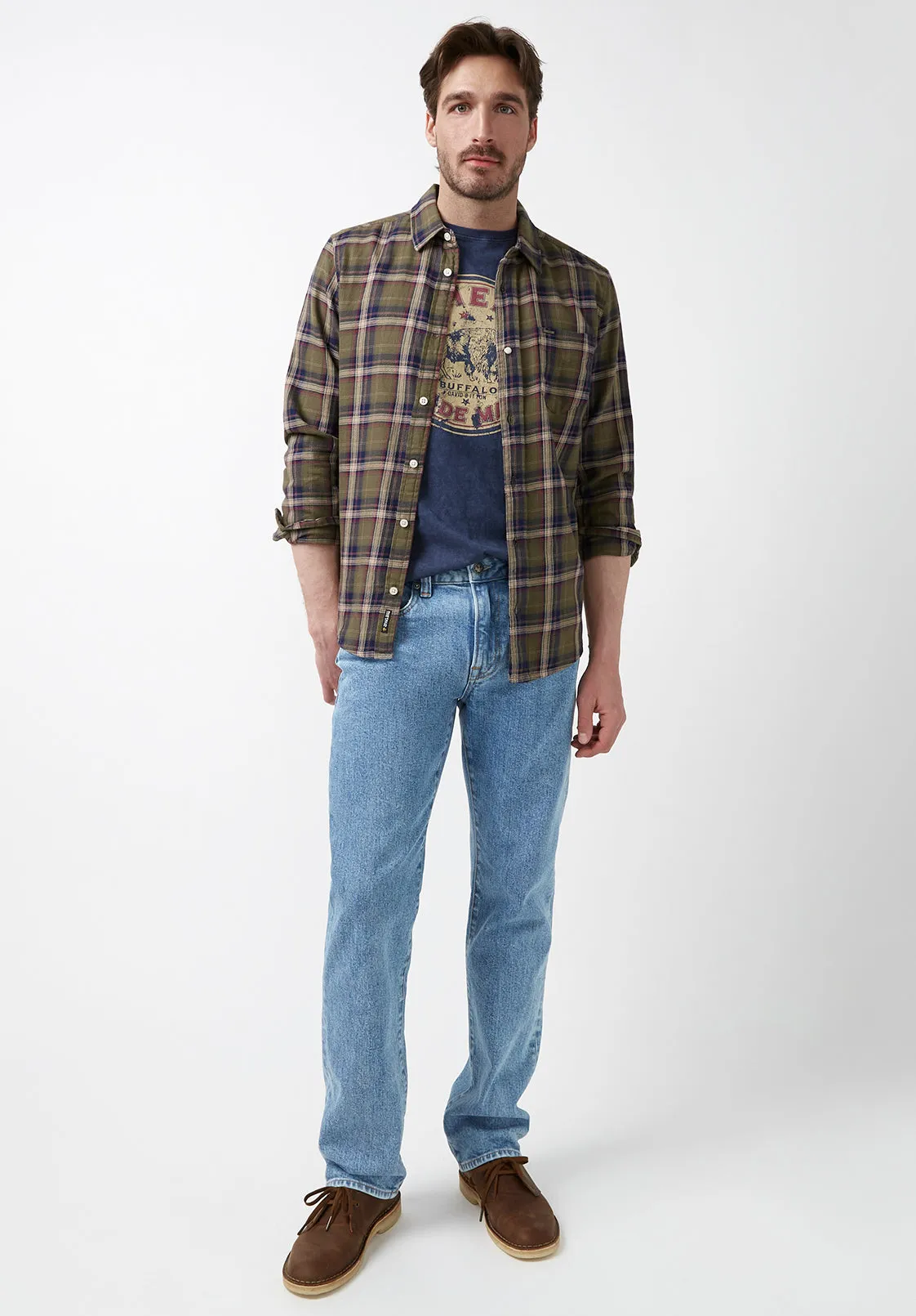 Sago Men’s Long-Sleeve Shirt in Olive Green Plaid - BM24029 sold by Buffalo David Bitton product image thumbnail 5