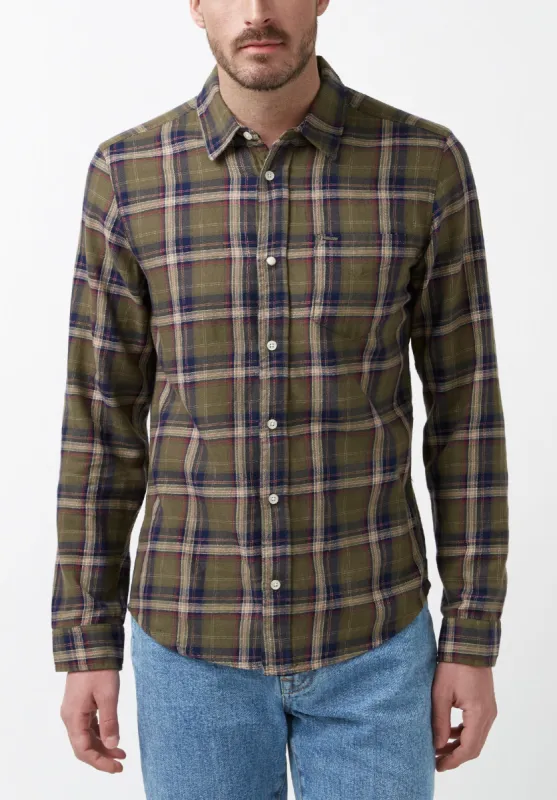 Sago Men’s Long-Sleeve Shirt in Olive Green Plaid - BM24029 sold by Buffalo David Bitton