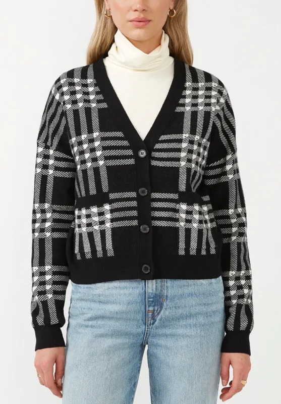 Rosina Women's Cardigan in Black & White Plaid - SW0036F sold by Buffalo David Bitton