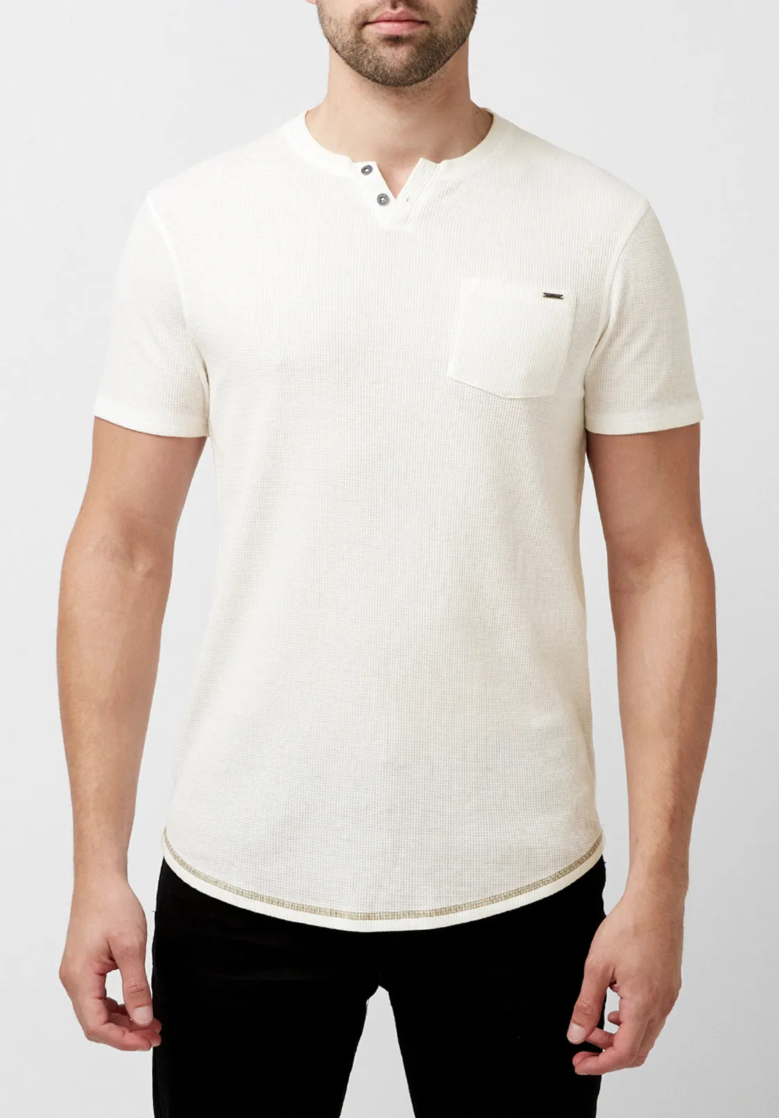 Kadya Waffle Knit White T-Shirt - BM23844 sold by Buffalo David Bitton