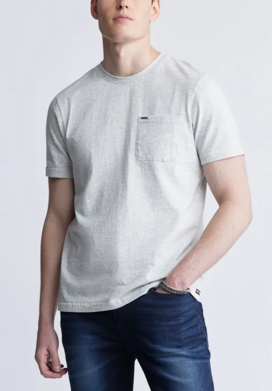 Kennel Men's T-shirt with Pocket, Light Heather Blue - BM24459 sold by Buffalo David Bitton