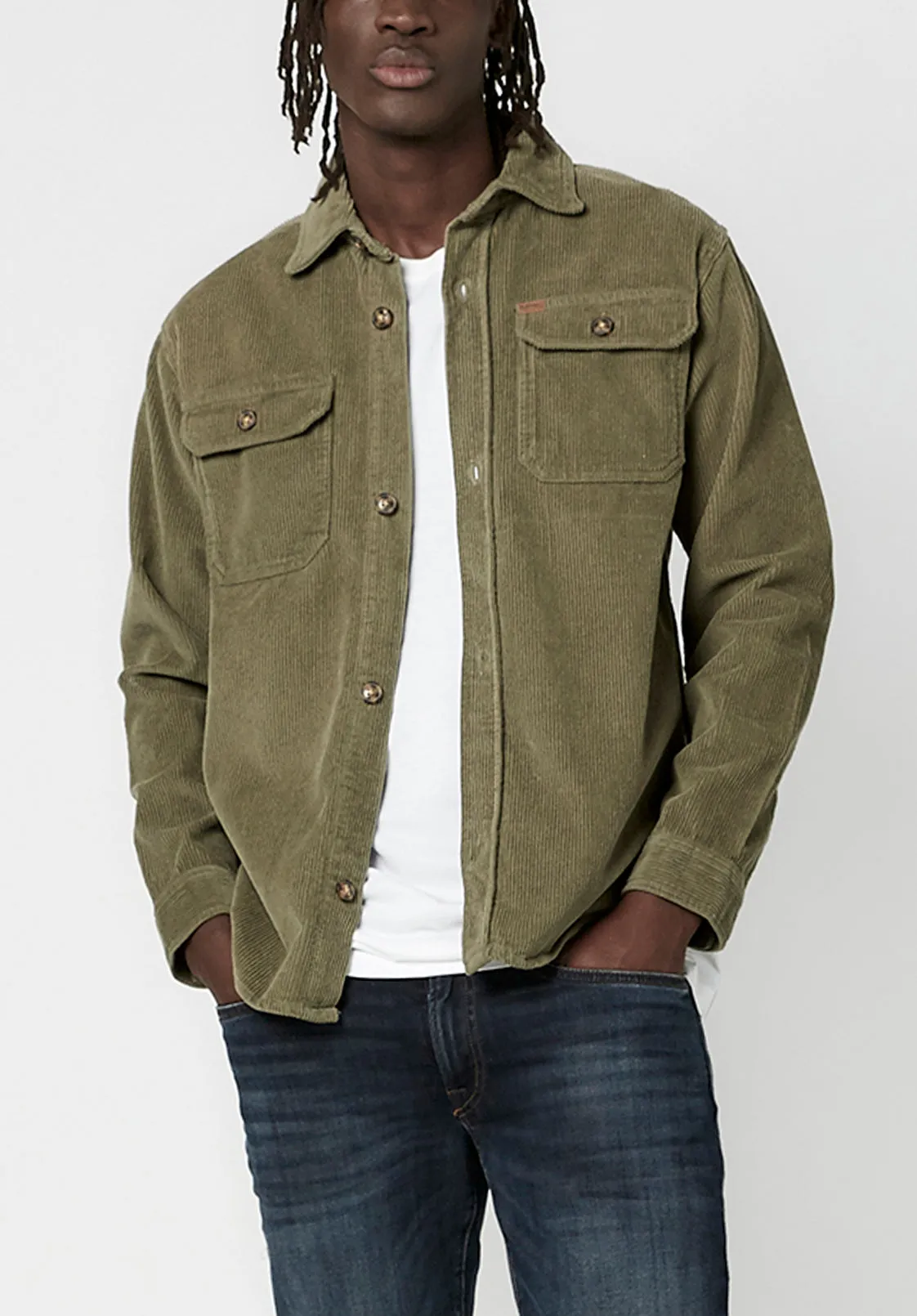 Jarome Men's Classic Corduroy Jacket in Army Green - BM23781 sold by Buffalo David Bitton