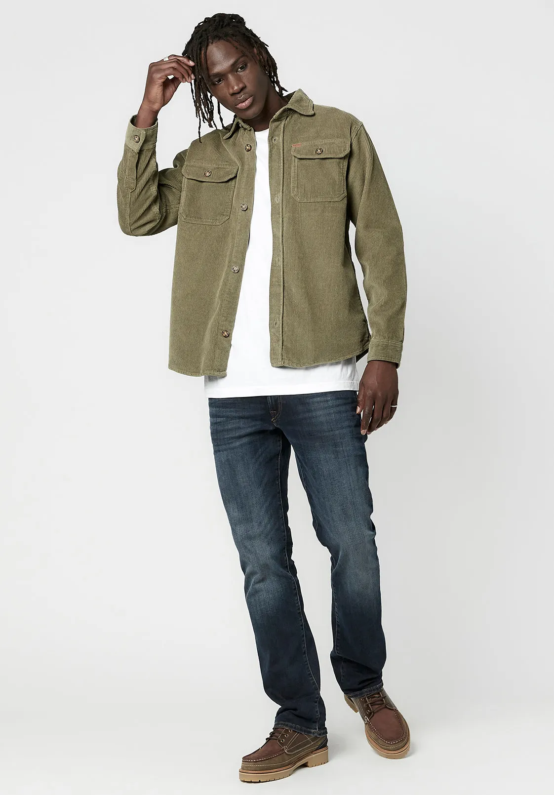 Jarome Men's Classic Corduroy Jacket in Army Green - BM23781 sold by Buffalo David Bitton product image thumbnail 3