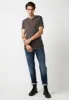 Kasum Buttoned Henley Men's T-Shirt in Dark Grey - BM21411 sold by Buffalo David Bitton