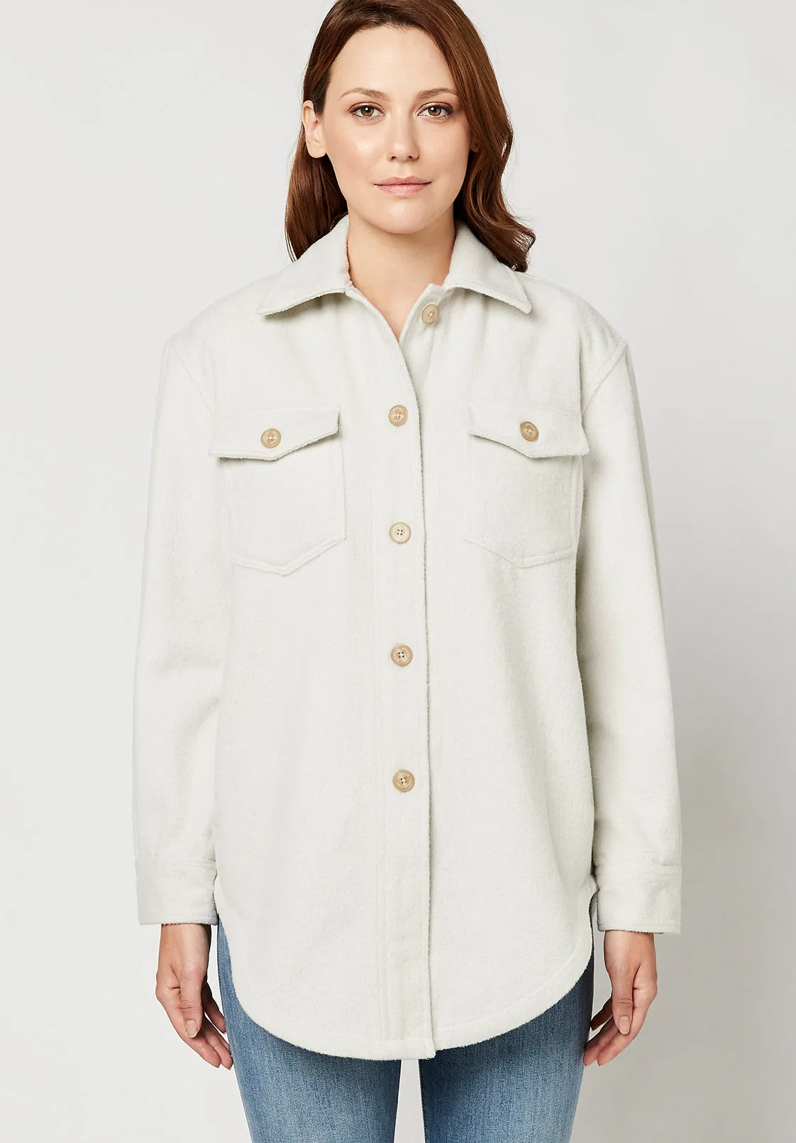Savannah Light Grey Shacket - JK0222F sold by Buffalo David Bitton product image thumbnail 4