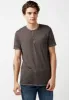 Kasum Buttoned Henley Men's T-Shirt in Dark Grey - BM21411 sold by Buffalo David Bitton