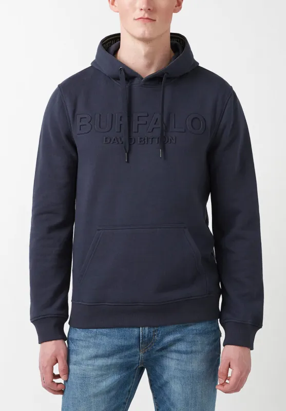 Fadol Men's Embossed Fleecy Hoodie in Navy - BPM13610 sold by Buffalo David Bitton