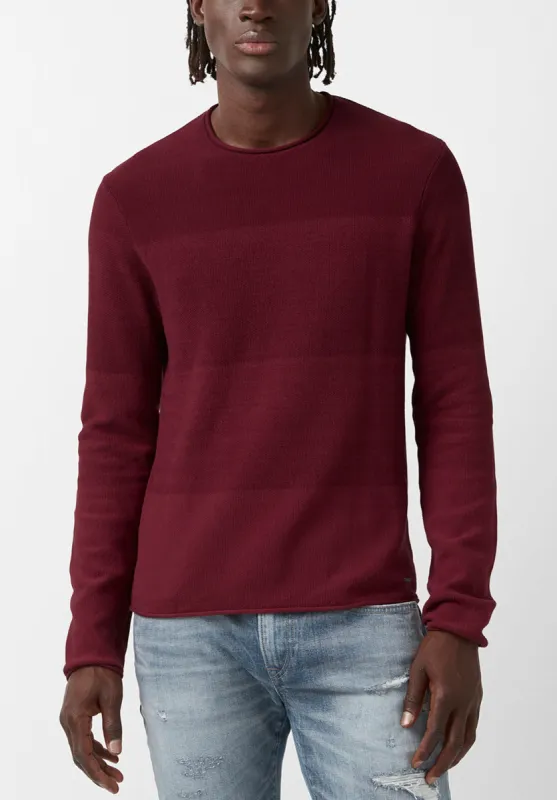 Wakoni Men’s Sweater in Dark Red Combo - BM24015 sold by Buffalo David Bitton