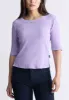 Tabbey Women's Elbow-Length Sleeve Ribbed Top, Purple - KT0152F sold by Buffalo David Bitton