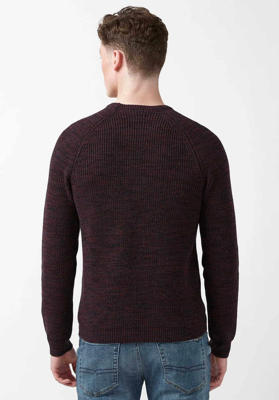 Walin Men’s Sweater in Heather Dark Red - BM24012 sold by Buffalo David Bitton product image thumbnail 3