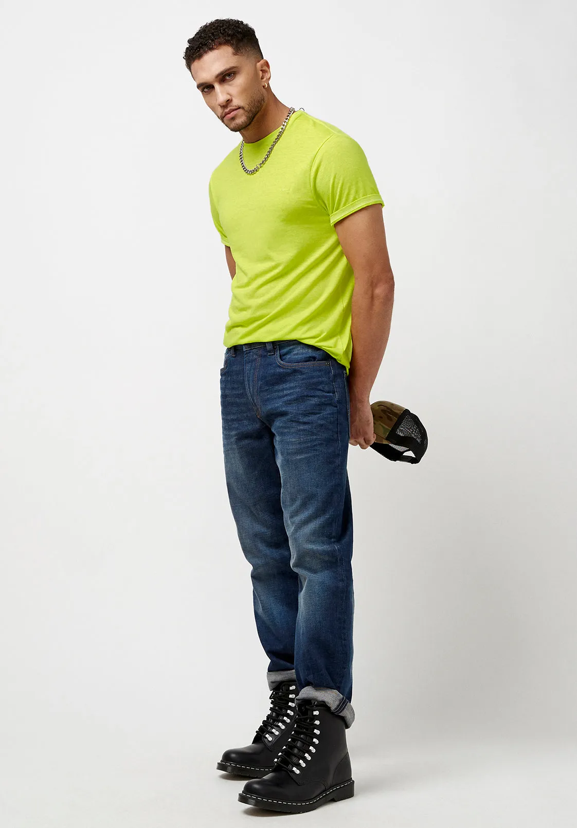 Kathin Faded Neon Green T-Shirt - BM23968 sold by Buffalo David Bitton product image thumbnail 3
