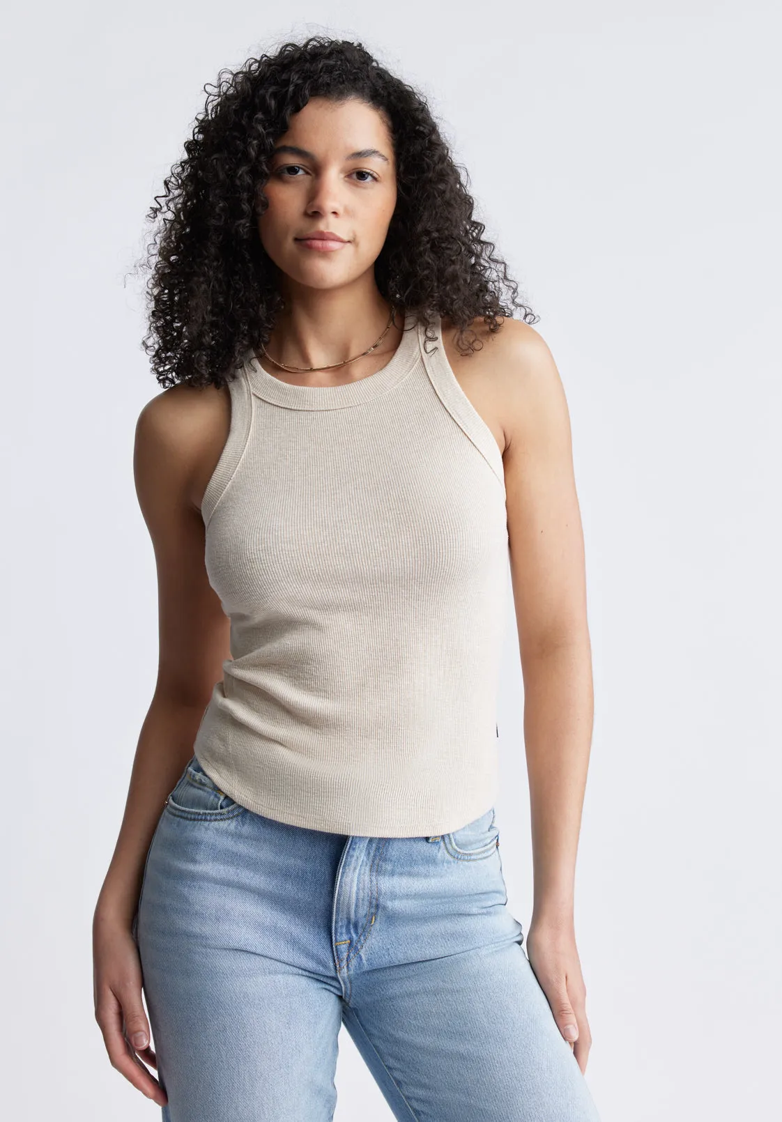 Regine Women's Ribbed Tank Top, Beige - KT0141S sold by Buffalo David Bitton product image thumbnail 2