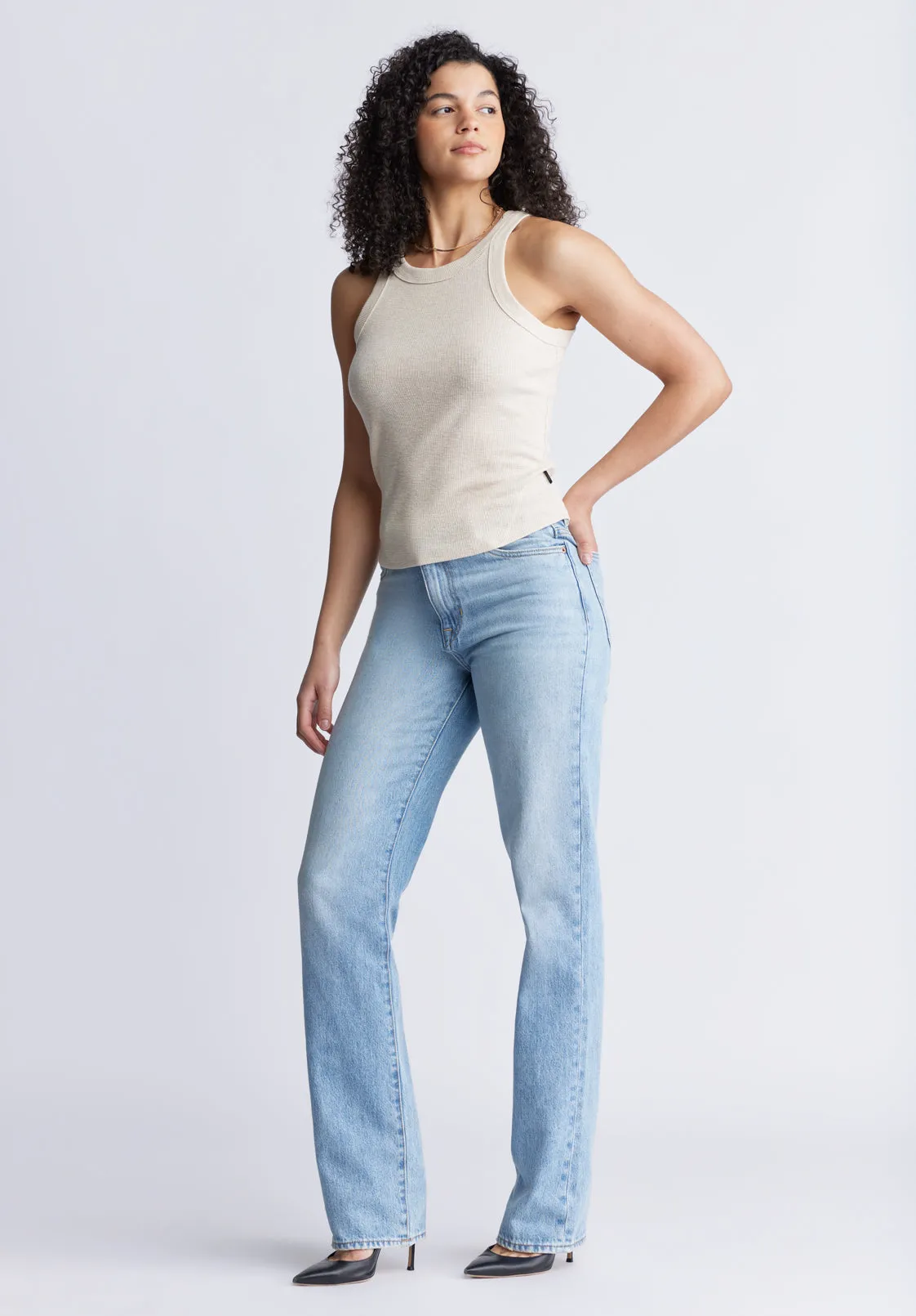 Regine Women's Ribbed Tank Top, Beige - KT0141S sold by Buffalo David Bitton product image thumbnail 5