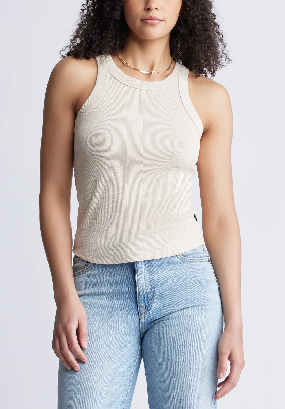 Regine Women's Ribbed Tank Top, Beige - KT0141S sold by Buffalo David Bitton