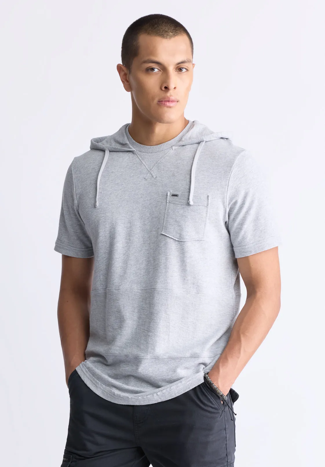 Katoni Men's Short-Sleeve Hooded T-Shirt, Heather Grey - BM24524 sold by Buffalo David Bitton product image thumbnail 2