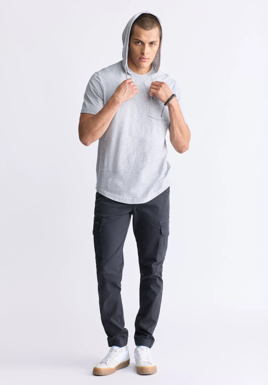 Katoni Men's Short-Sleeve Hooded T-Shirt, Heather Grey - BM24524 sold by Buffalo David Bitton product image thumbnail 4