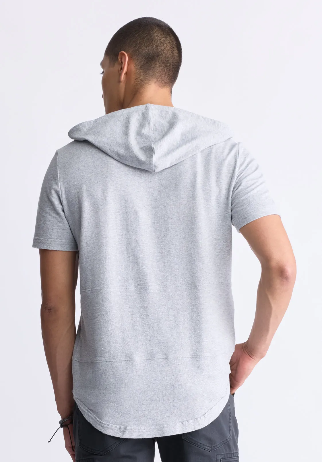 Katoni Men's Short-Sleeve Hooded T-Shirt, Heather Grey - BM24524 sold by Buffalo David Bitton product image thumbnail 3