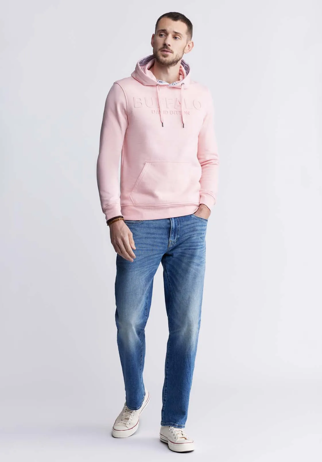 Fadol Men's Fleece Hoodie in Shell Pink - BPM13610V sold by Buffalo David Bitton product image thumbnail 2
