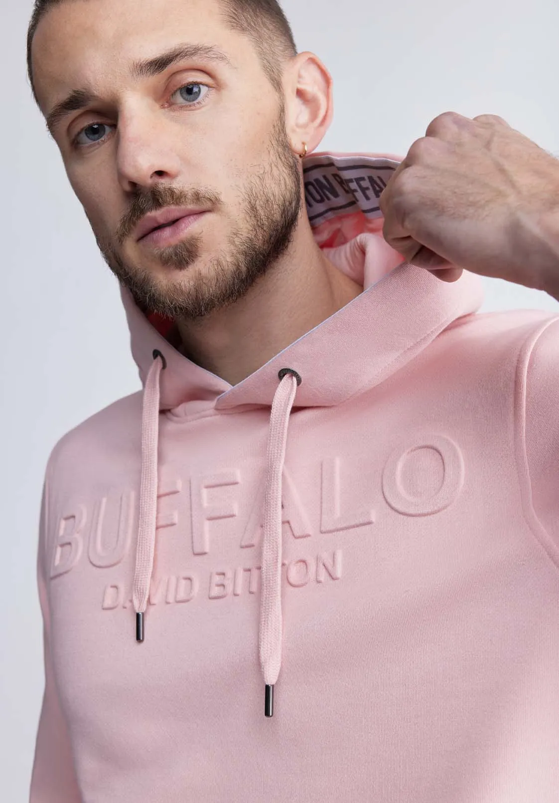 Fadol Men's Fleece Hoodie in Shell Pink - BPM13610V sold by Buffalo David Bitton product image thumbnail 5