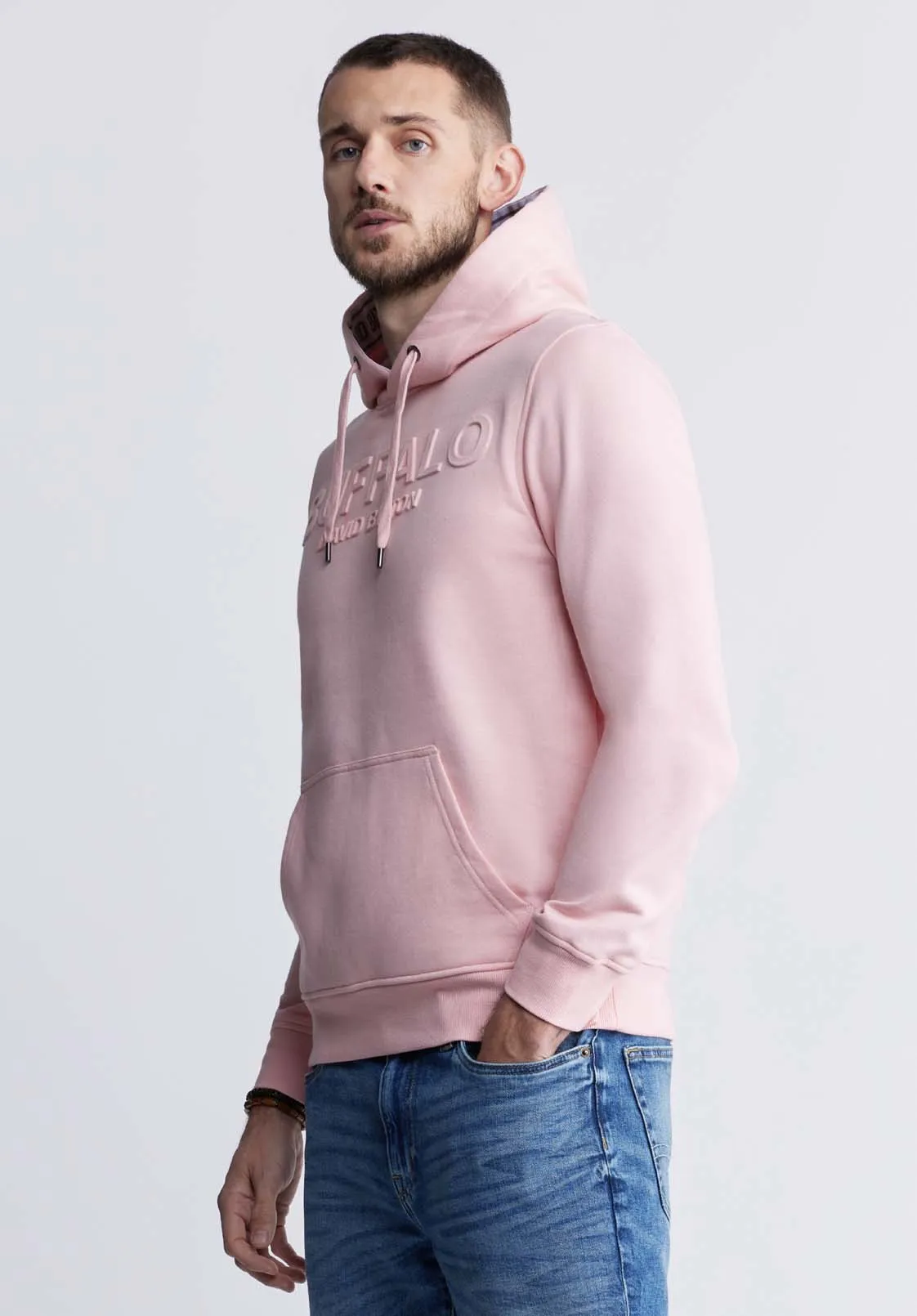 Fadol Men's Fleece Hoodie in Shell Pink - BPM13610V sold by Buffalo David Bitton product image thumbnail 3
