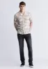 Sandro Men's Short Sleeve Shirt, White and Tan - BM24364 sold by Buffalo David Bitton