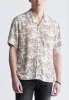 Sandro Men's Short Sleeve Shirt, White and Tan - BM24364 sold by Buffalo David Bitton