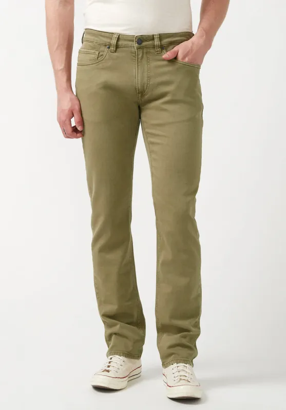 Straight Six Olive Green Men's Fleece Canvas Pants  - BM22939 sold by Buffalo David Bitton