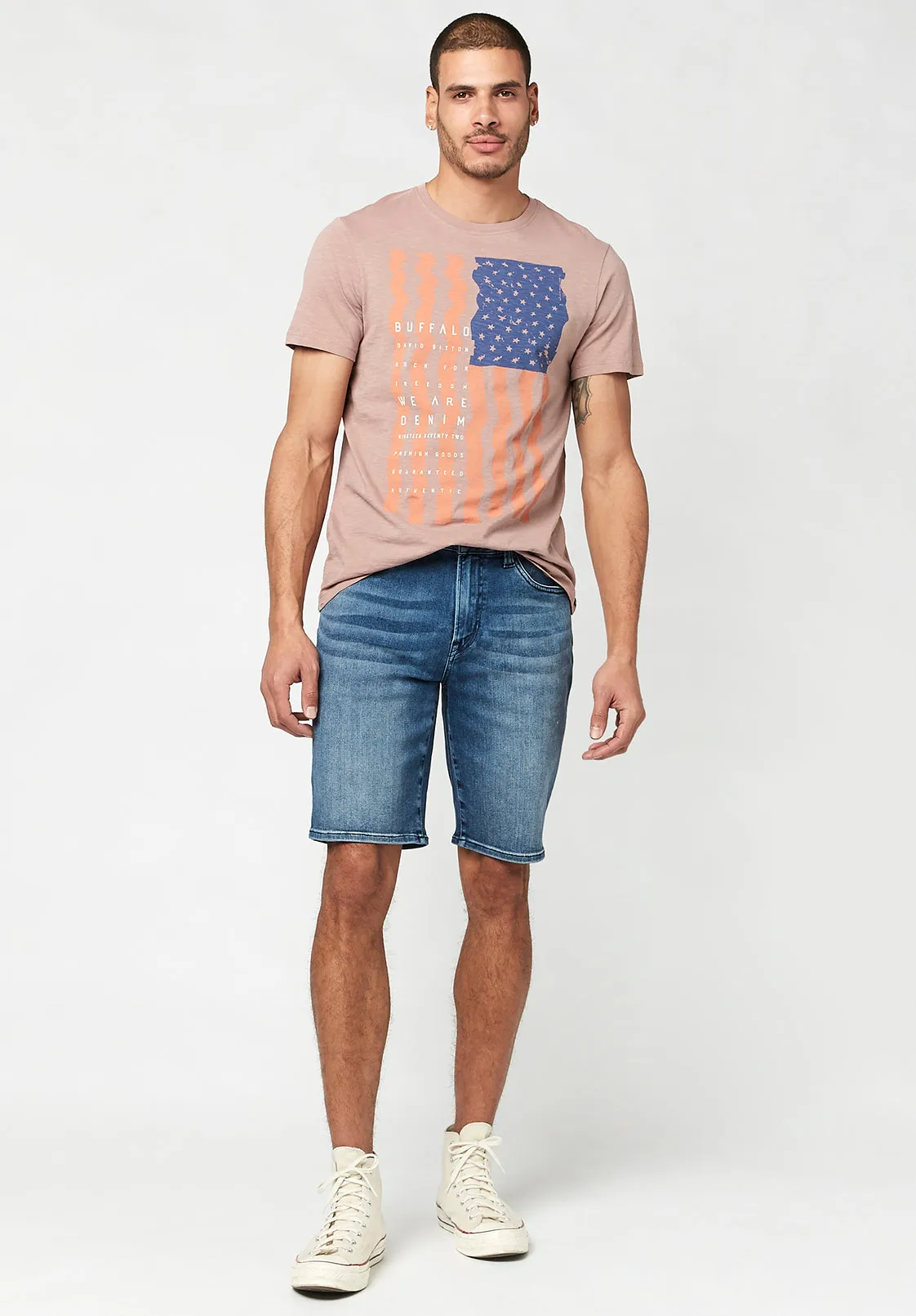 Relaxed Straight Dean Men's Shorts in Authentic Blue- BM22777 sold by Buffalo David Bitton product image thumbnail 4