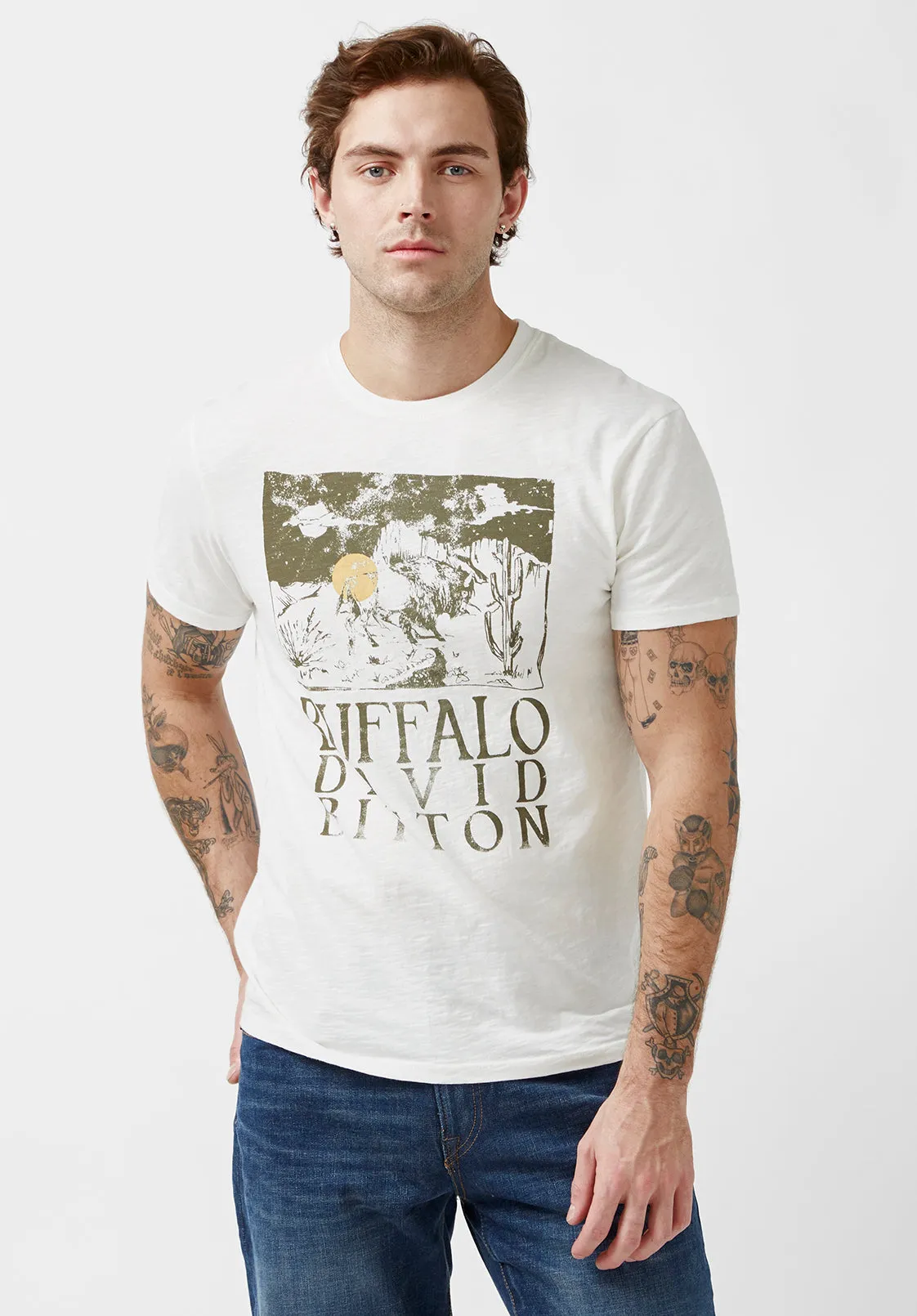 Tides Milk White Short-Sleeve Men’s T-shirt - BM24002 sold by Buffalo David Bitton product image thumbnail 5