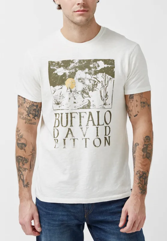 Tides Milk White Short-Sleeve Men’s T-shirt  - BM24002 sold by Buffalo David Bitton