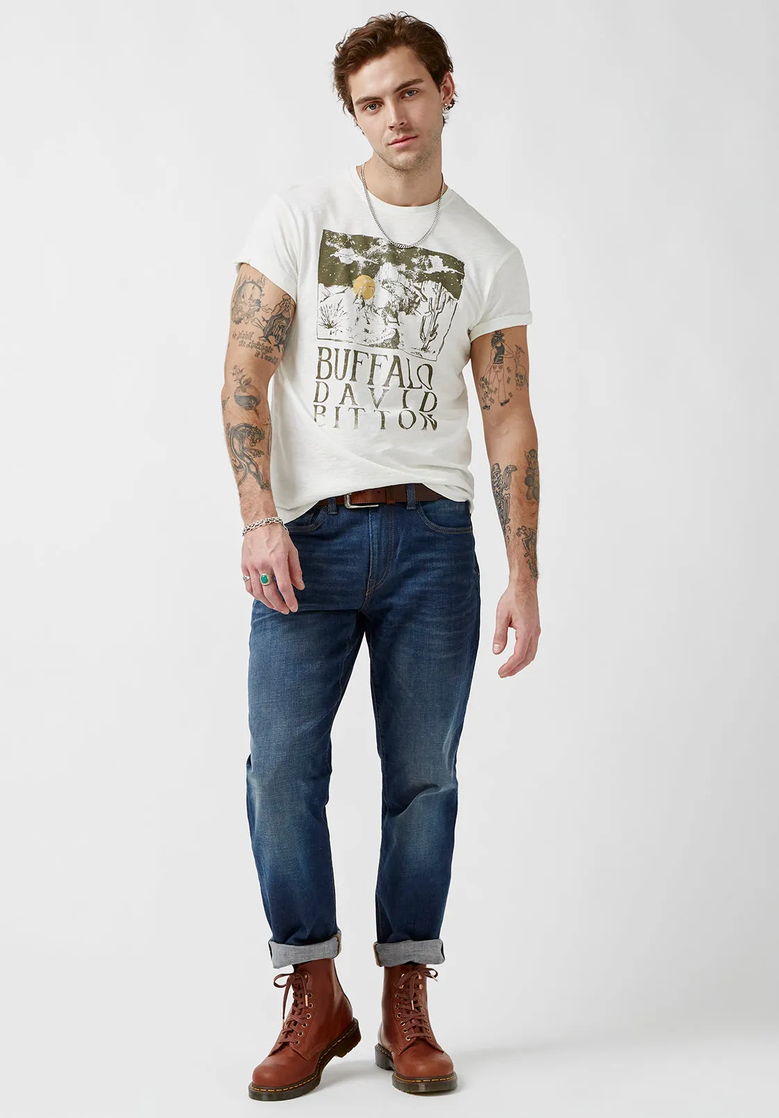 Tides Milk White Short-Sleeve Men’s T-shirt - BM24002 sold by Buffalo David Bitton product image thumbnail 4