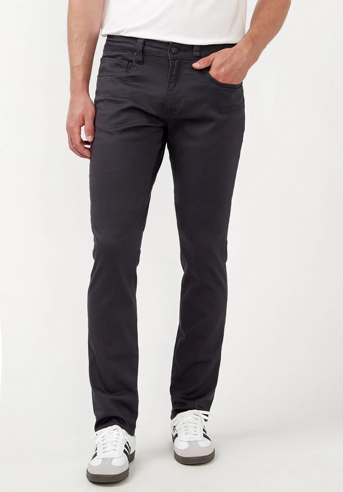 Slim Ash Men's Twill Pants in Authentic Charcoal Gray - BM22017 sold by Buffalo David Bitton