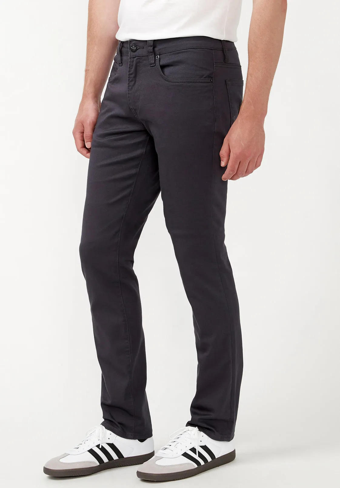 Slim Ash Men's Twill Pants in Authentic Charcoal Gray - BM22017 sold by Buffalo David Bitton product image thumbnail 3