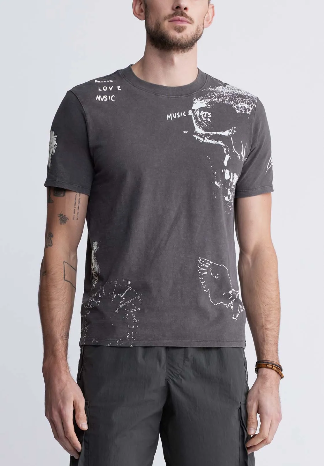 Tupeck Men's Short Sleeve Graphic T-shirt, Dark Grey - BM24330 sold by Buffalo David Bitton