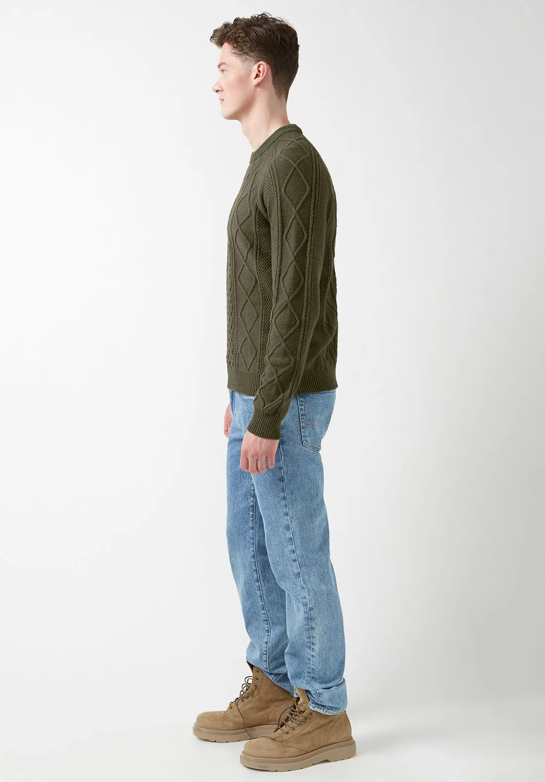 Wiloss Men’s Sweater in Olive Green - BM24153 sold by Buffalo David Bitton product image thumbnail 5