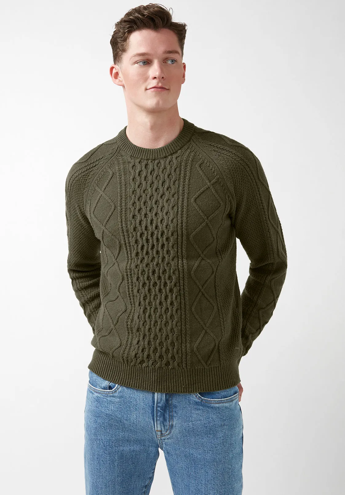 Wiloss Men’s Sweater in Olive Green - BM24153 sold by Buffalo David Bitton product image thumbnail 4