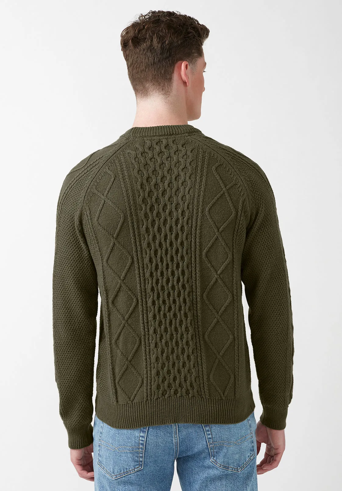 Wiloss Men’s Sweater in Olive Green - BM24153 sold by Buffalo David Bitton product image thumbnail 3