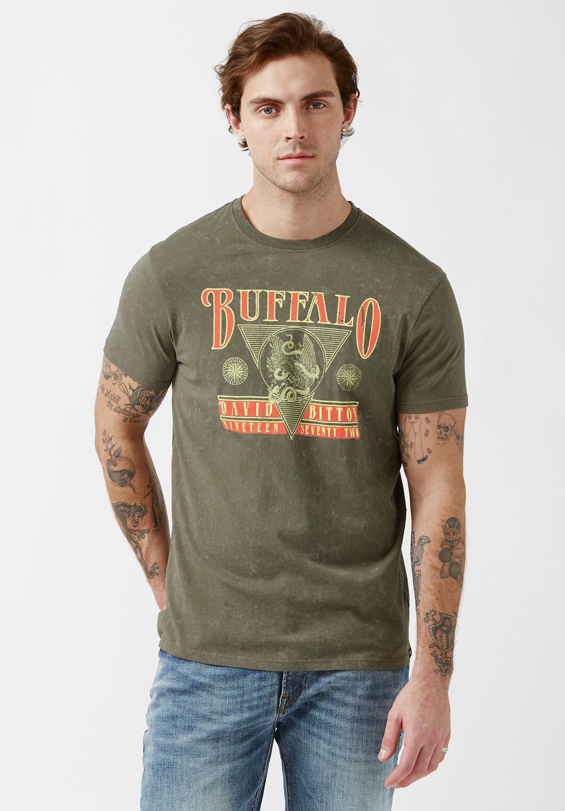 Tifern Fern Short-Sleeve Men’s T-shirt - BM24000 sold by Buffalo David Bitton product image thumbnail 3