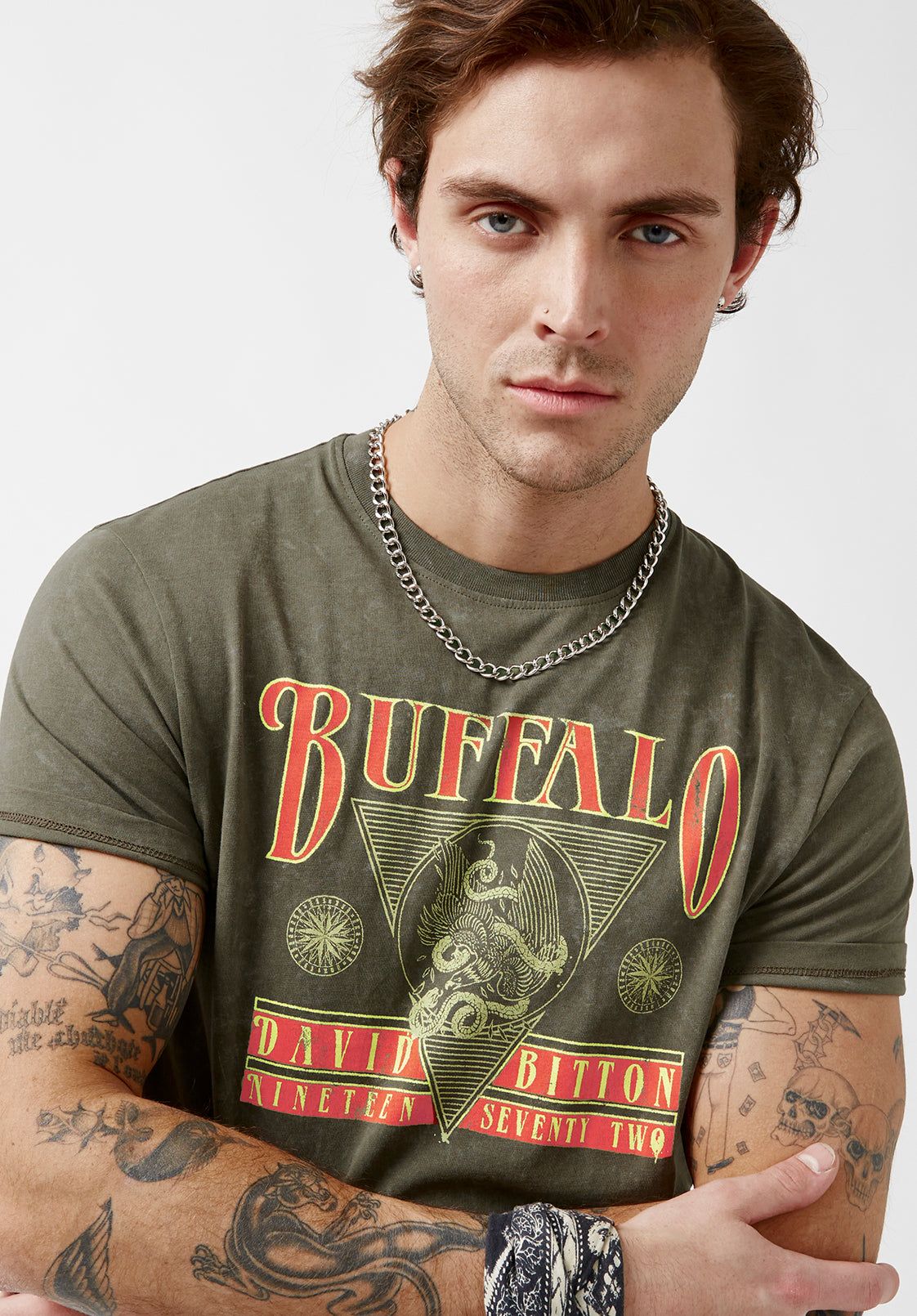 Tifern Fern Short-Sleeve Men’s T-shirt - BM24000 sold by Buffalo David Bitton product image thumbnail 4